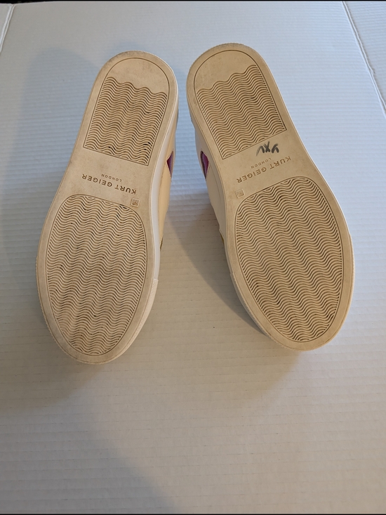 Kurt Geiger London Lane Love White Heart Print Lace Up Sneakers Size EU 39 - Picture 5 of 6